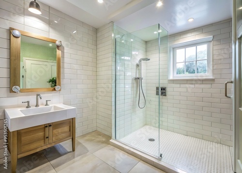 Wallpaper Mural white tile bathroom shower tile waterproofing seamlessness Torontodigital.ca