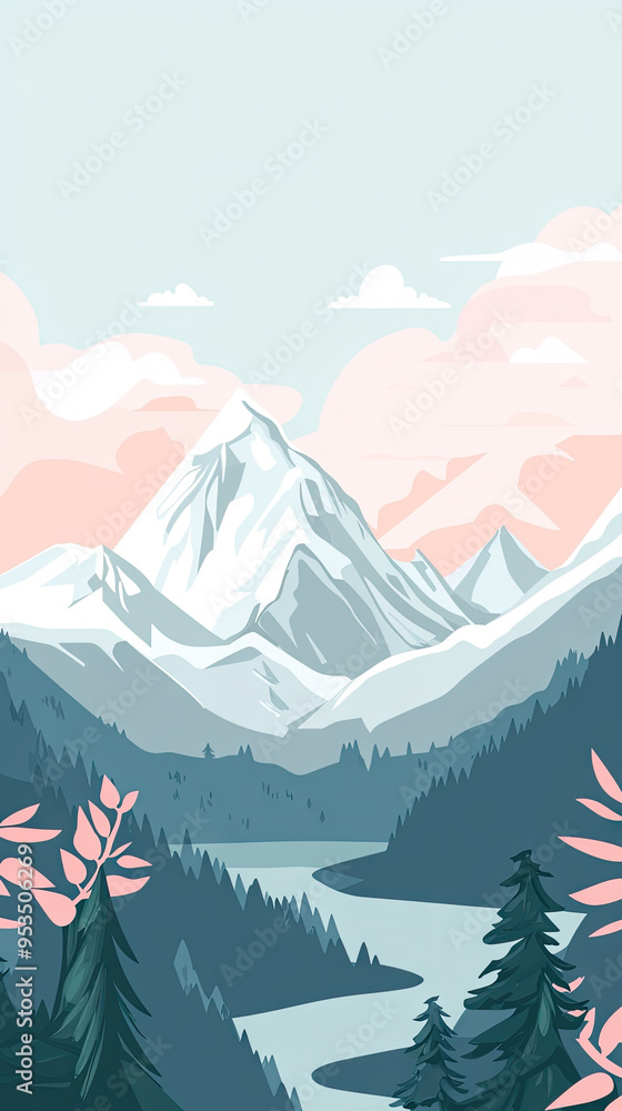 Tranquil Mountain Vista: A Serene Escape in Nature's Embrace Tranquil Mountain Vista: A Serene Escape in Nature's Embrace