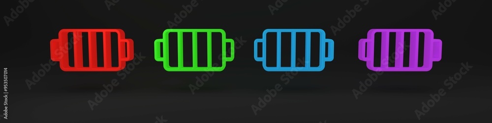 Colorful Barbecue grill icon isolated on black background. BBQ grill party. Minimalism concept. 3D render illustration Colorful Barbecue grill icon isolated on black background. BBQ grill party. Minimalism concept. 3D render illustration