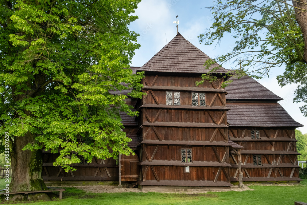 The wooden protestant articular church in Hronsek, Banska Bystrica, Slovakia.
