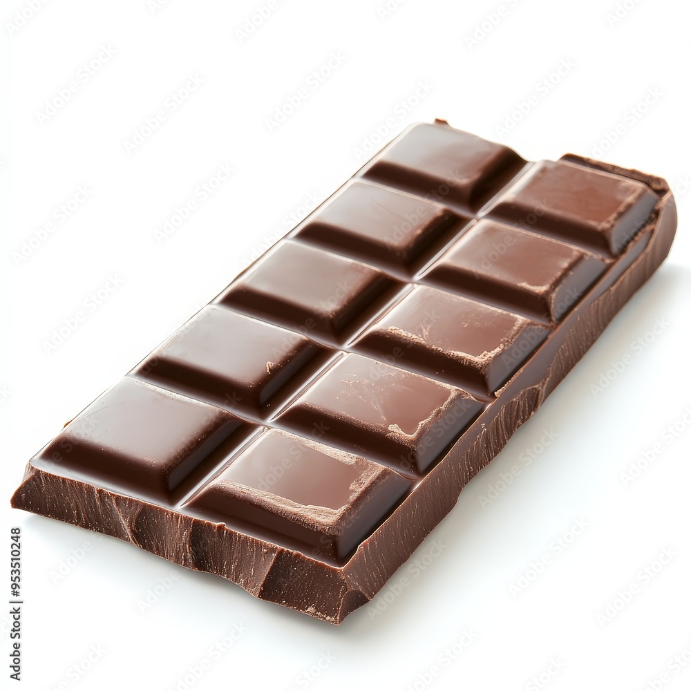 A chocolate bar with a white background A chocolate bar with a white background