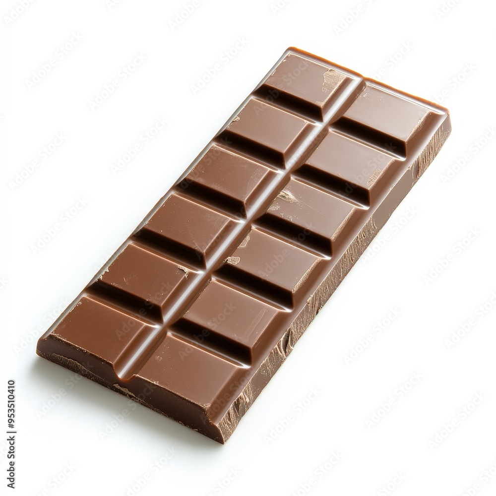 A chocolate bar with a white background A chocolate bar with a white background