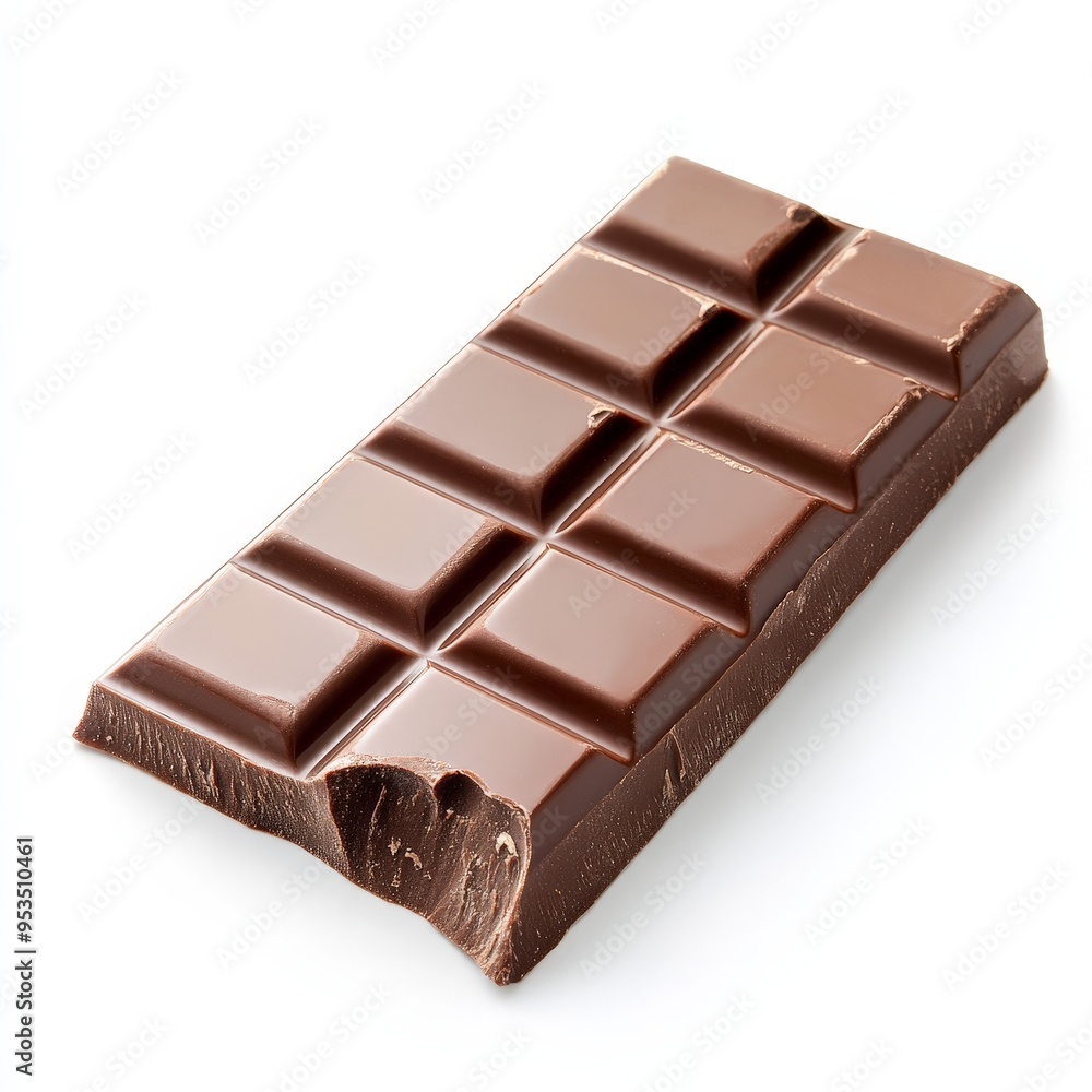 A chocolate bar with a bite taken out of it A chocolate bar with a bite taken out of it