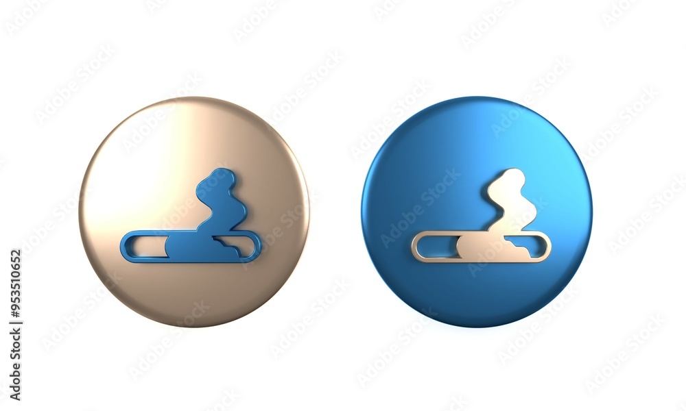 Colorful Cigarette icon isolated on white background. Tobacco sign. Smoking symbol. Circle button. 3D render illustration Colorful Cigarette icon isolated on white background. Tobacco sign. Smoking symbol. Circle button. 3D render illustration