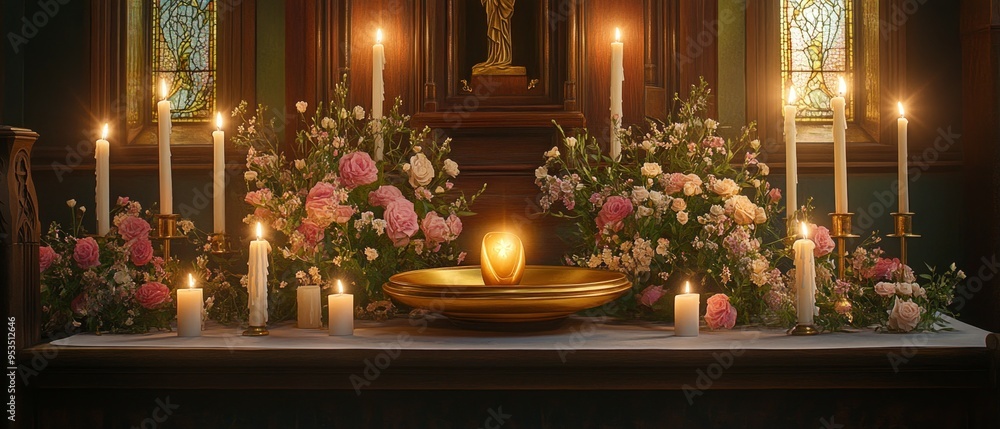 Eucharistic Host Altar Display Christianity Religion Spiritual Symbol Eucharistic Host Altar Display Christianity Religion Spiritual Symbol