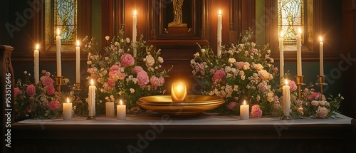 Wallpaper Mural Eucharistic Host Altar Display Christianity Religion Spiritual Symbol Torontodigital.ca