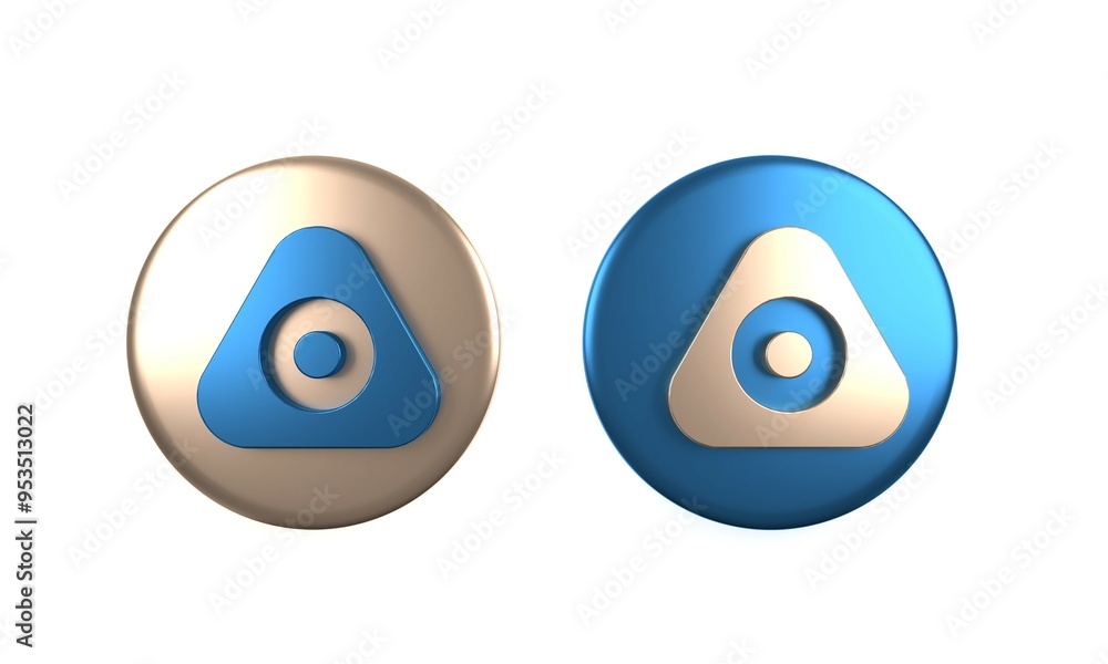 Colorful Sewing chalk icon isolated on white background. Circle button. 3D render illustration