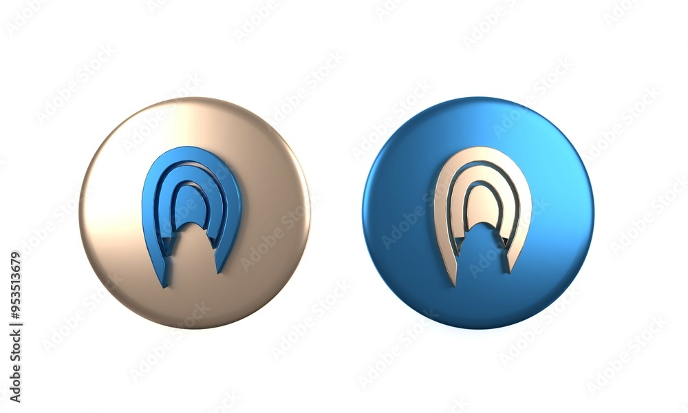 Colorful Fish steak icon isolated on white background. Circle button. 3D render illustration Colorful Fish steak icon isolated on white background. Circle button. 3D render illustration