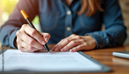 close up of hand writing