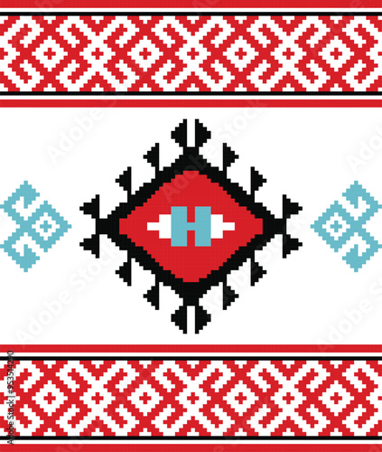 Vibrant Geometric Folk Design