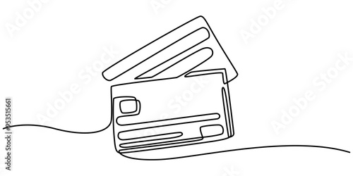 Hand holding credit card continuous line drawing, Bank card in hand drawn one line continuous drawing, Credit Card Continuous Line Icon, Continuous Editable Line Hand Gesture with Credit Card