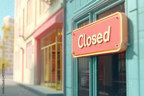 A closed sign hangs on a building