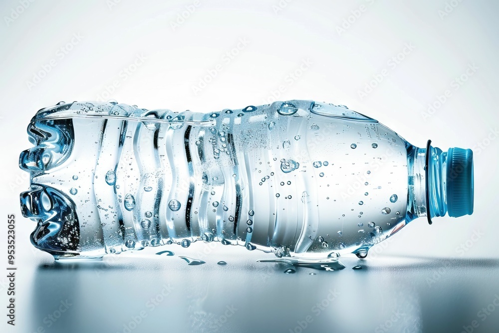 Bottle of water on high definition on a white background