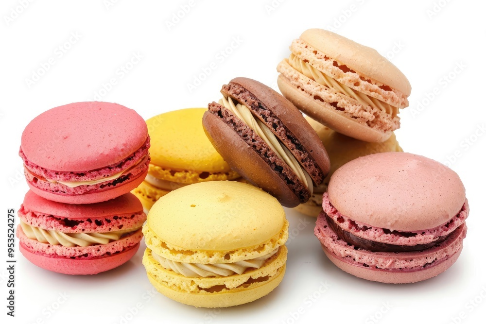 Colorful macaroons on white background. Colorful macaroons on white background.