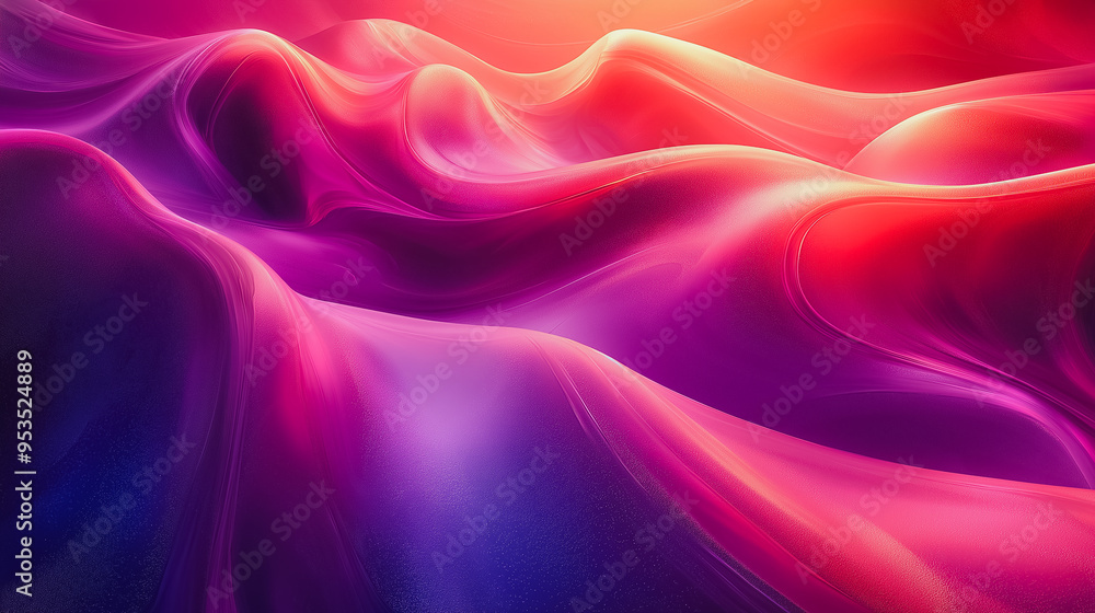 Obraz premium A purple and pink wave with a blue background. The wave is very long and has a lot of detail