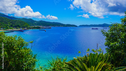 日本の鹿児島県奄美大島で見える海の風景