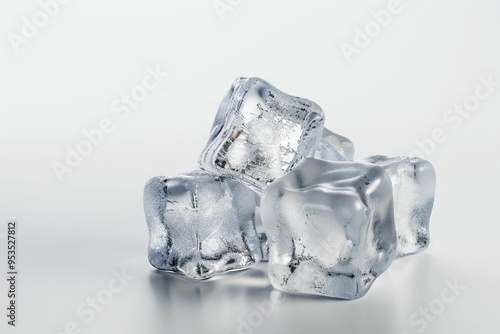 Ice cubes storage on white background with clipping paths.