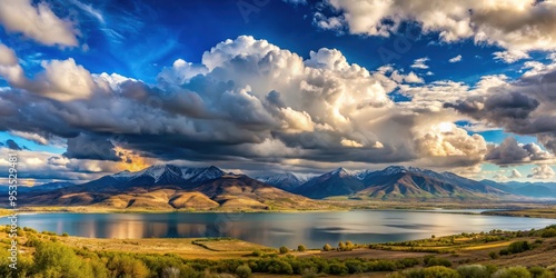 Panoramic view of Mount Timpanogos from Kamas and Samak photo