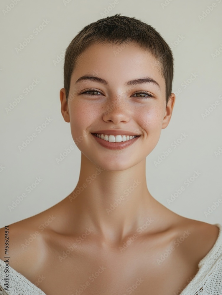 Modern Portrait of Smiling Woman Modern Portrait of Smiling Woman