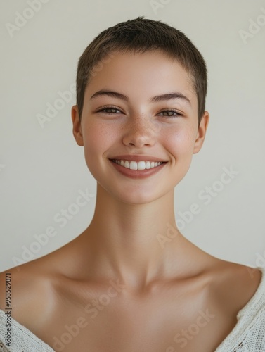 Modern Portrait of Smiling Woman