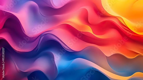 Vibrant fluid fabric with colorful abstract waves 3D texture wallpaper