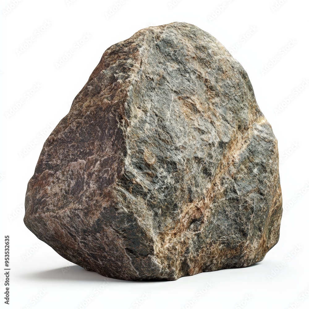 A large rock sits on a white background A large rock sits on a white background