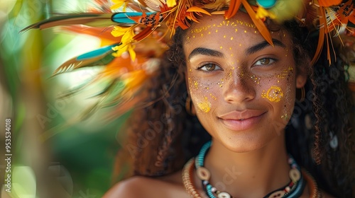 portrait of a woman Vibrant Hura Tapairu dance culture photo