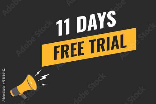 11 day free trial banner design. 11 days free banner background
