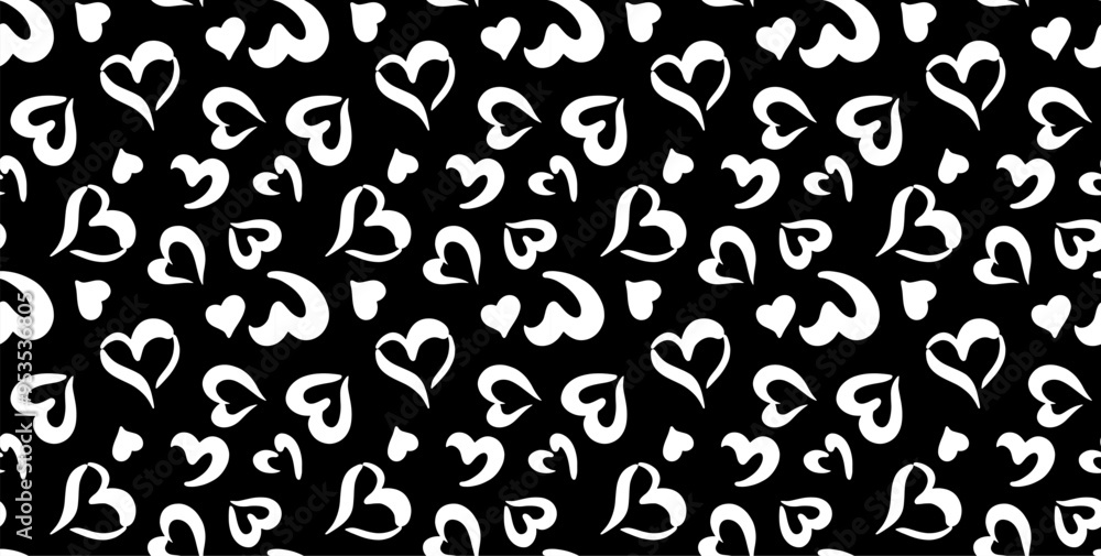 Hand draw heart pattern. Seamless textile print pattern Hand draw heart pattern. Seamless textile print pattern