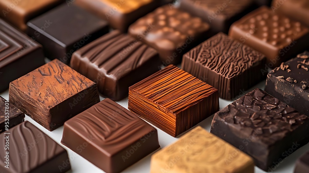 Gourmet Chocolate Assortment: A Close-Up View of Delicious Chocolates - Photo Gourmet Chocolate Assortment: A Close-Up View of Delicious Chocolates - Photo
