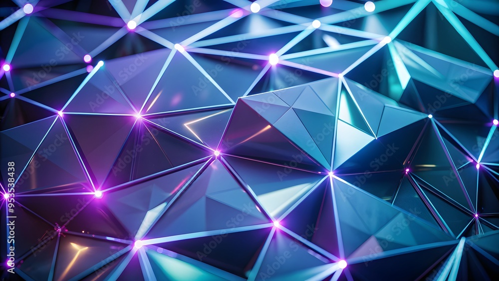 3d modern render. Horizontal panoramic crystallized background. Abstract futuristic crystal texture, geometric polygonal 3d modern render. Horizontal panoramic crystallized background. Abstract futuristic crystal texture, geometric polygonal