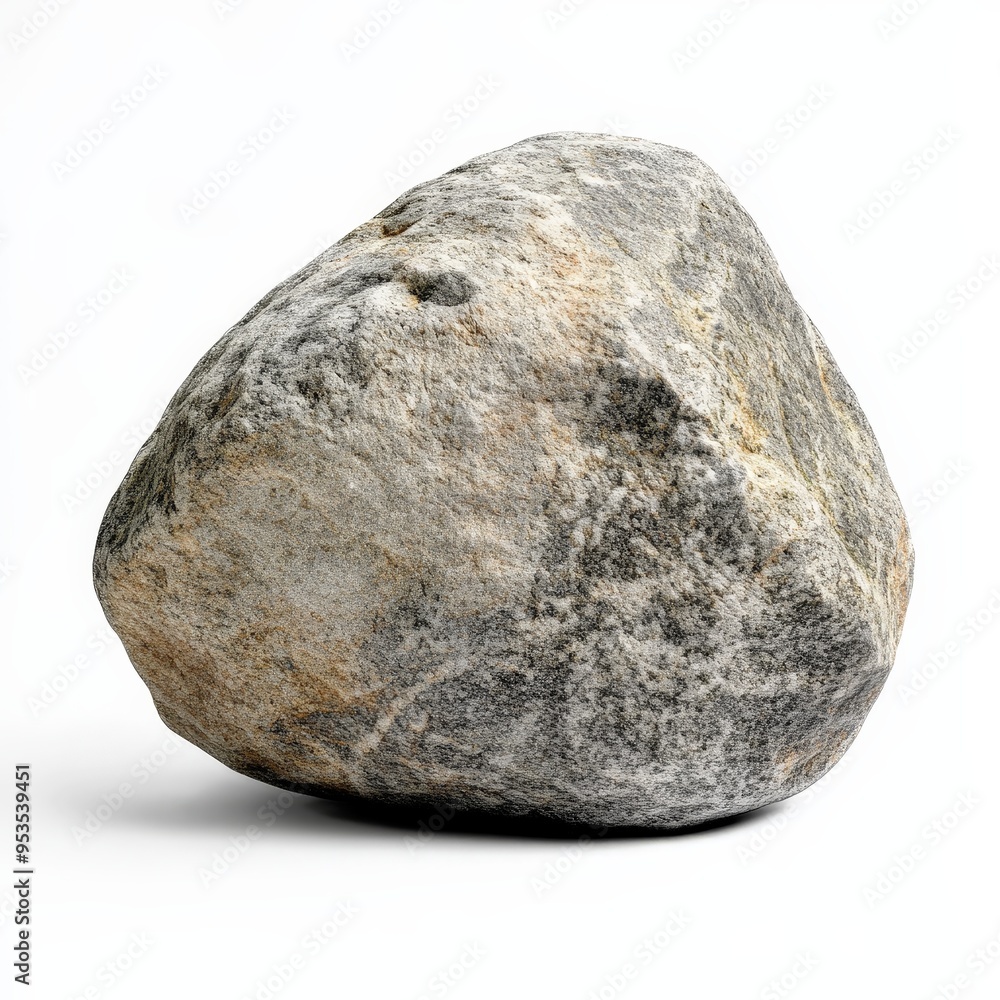 A large rock sits on a white background A large rock sits on a white background