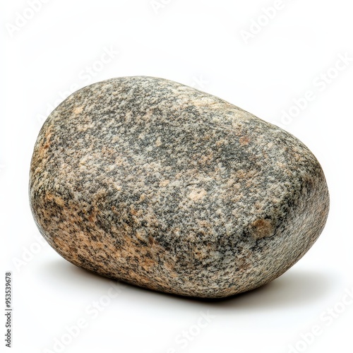 A large rock sits on a white background photo