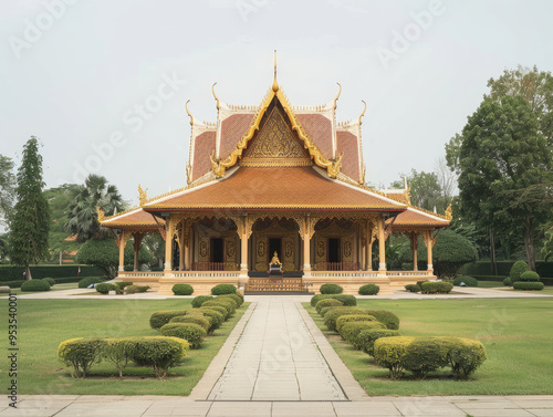 Wallpaper Mural Traditional Thai Temple with Ornate Details Torontodigital.ca