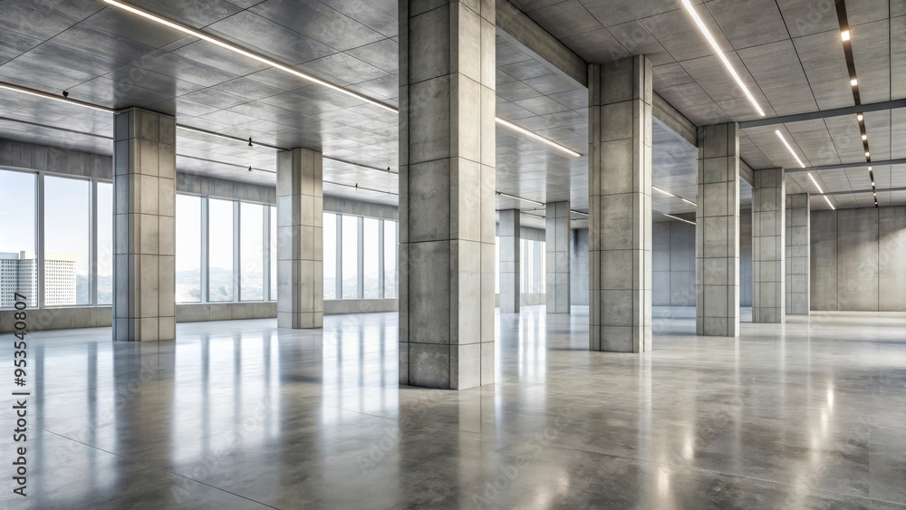 Cement steel pillars in a modern building, construction, industry, structure, architecture, strength, foundation, metallic Cement steel pillars in a modern building, construction, industry, structure, architecture, strength, foundation, metallic