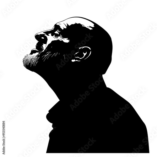 vector silhouette of a Atheist