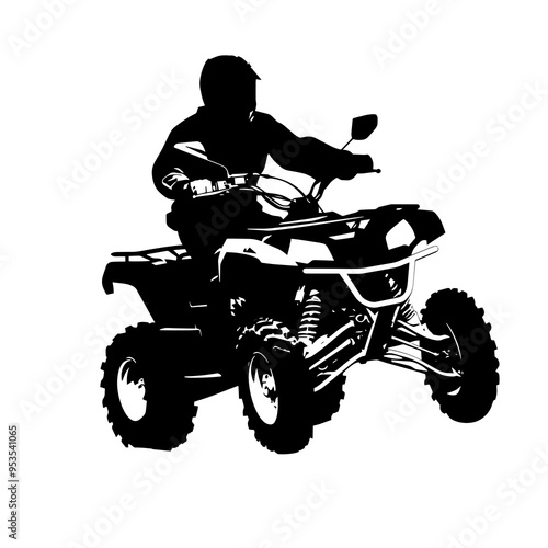 vector silhouette of a ATV Quad Riding