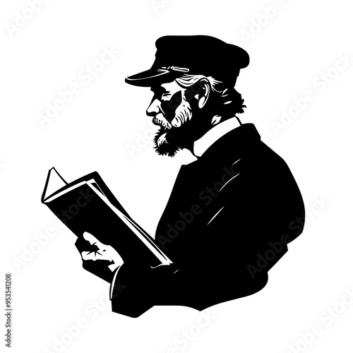 vector silhouette of a Author