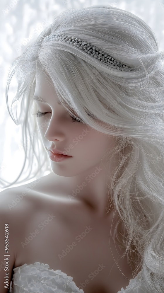 A Snow Queen beauty model with silver hair, perfect for snow-themed beauty wallpapers and backgrounds. A Snow Queen beauty model with silver hair, perfect for snow-themed beauty wallpapers and backgrounds.