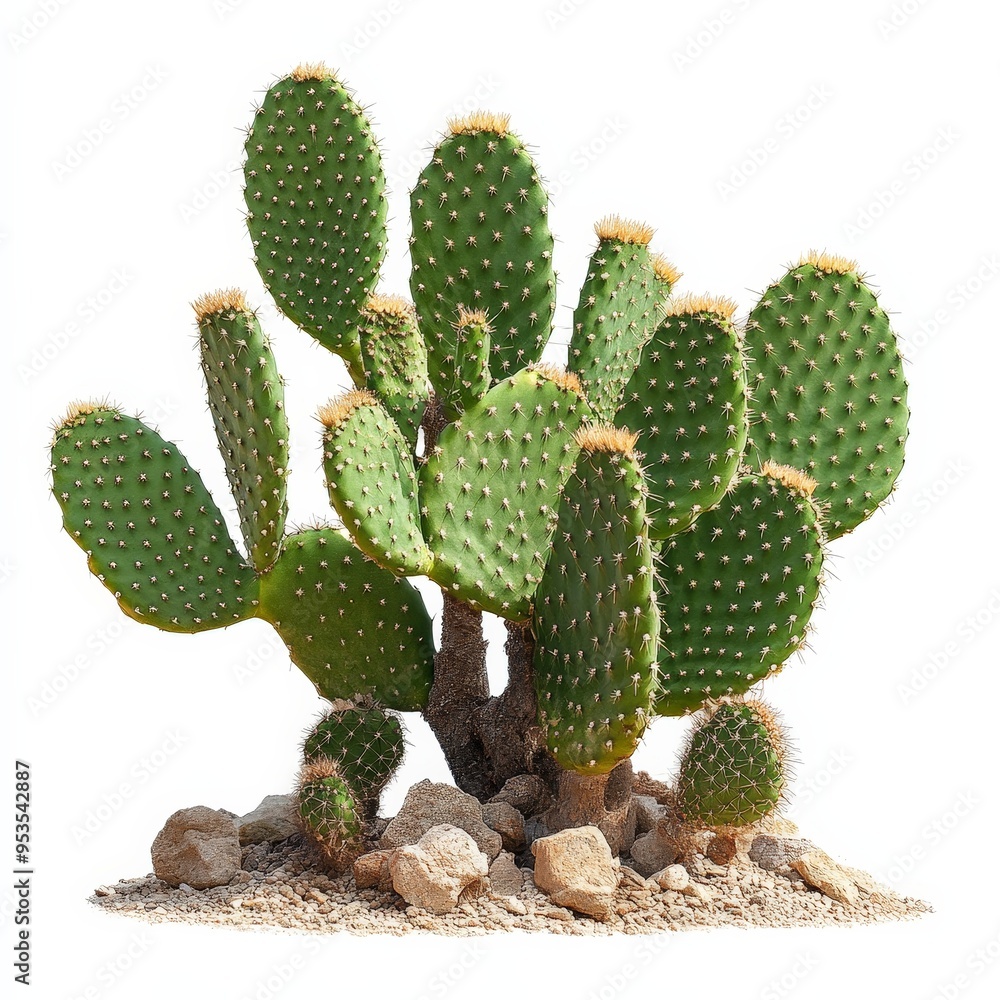 A cactus plant with many spines and a brown tip A cactus plant with many spines and a brown tip
