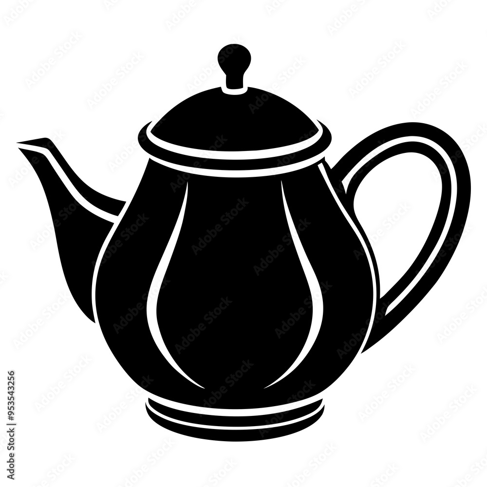 Teapot silhouette on a white background
Teapot silhouette on a white background