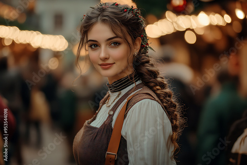 Oktoberfest celebration filled with a festive atmosphere, showcasing traditional elements like beer, pretzels, and lively decorations.