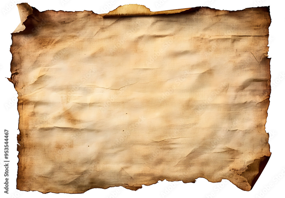 Worn old parchment isolated on transparent background Worn old parchment isolated on transparent background