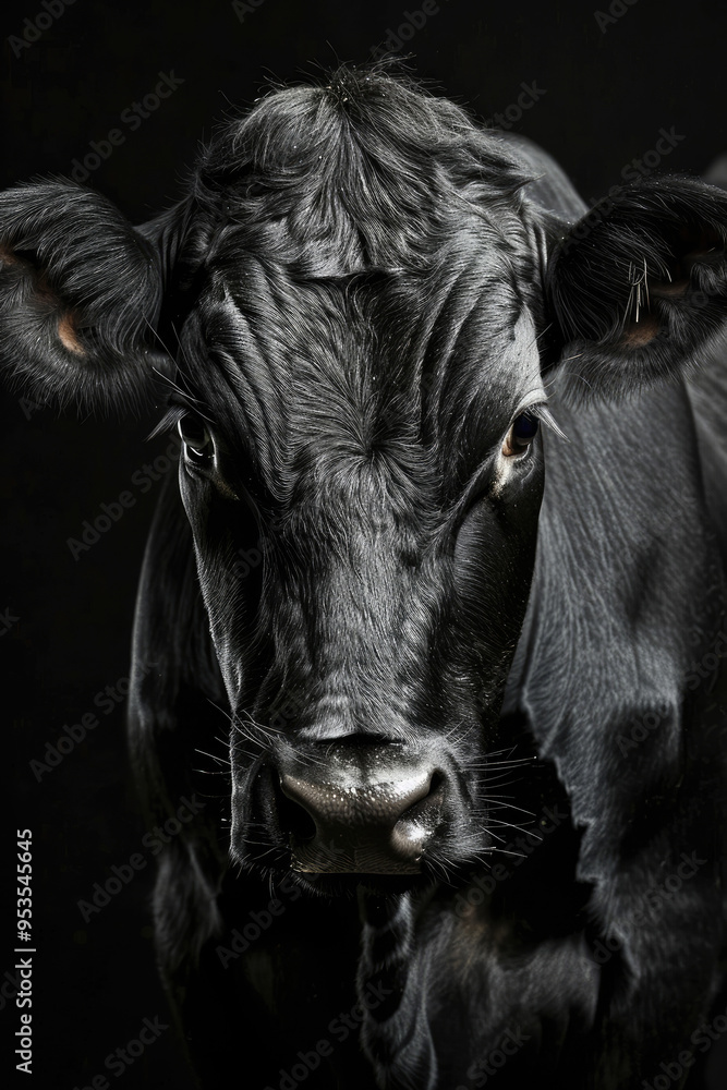 portrait studio photograph of cattle black and white portrait studio photograph of cattle black and white