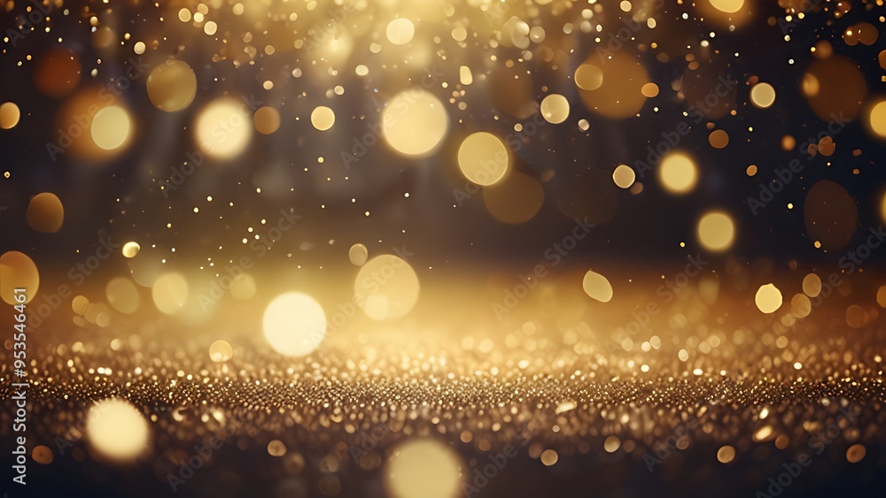 Design a luxurious background filled with shimmering gold particles and soft, out-of-focus lights in the distance. Design a luxurious background filled with shimmering gold particles and soft, out-of-focus lights in the distance.