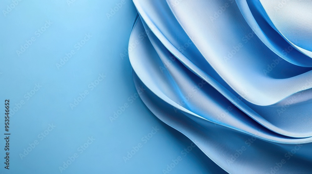 Fototapeta premium A soft, flowing blue fabric creates a serene and elegant backdrop, perfect for various design and artistic projects.