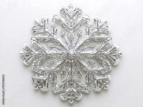 Silver Snowflake Ornament Illustration