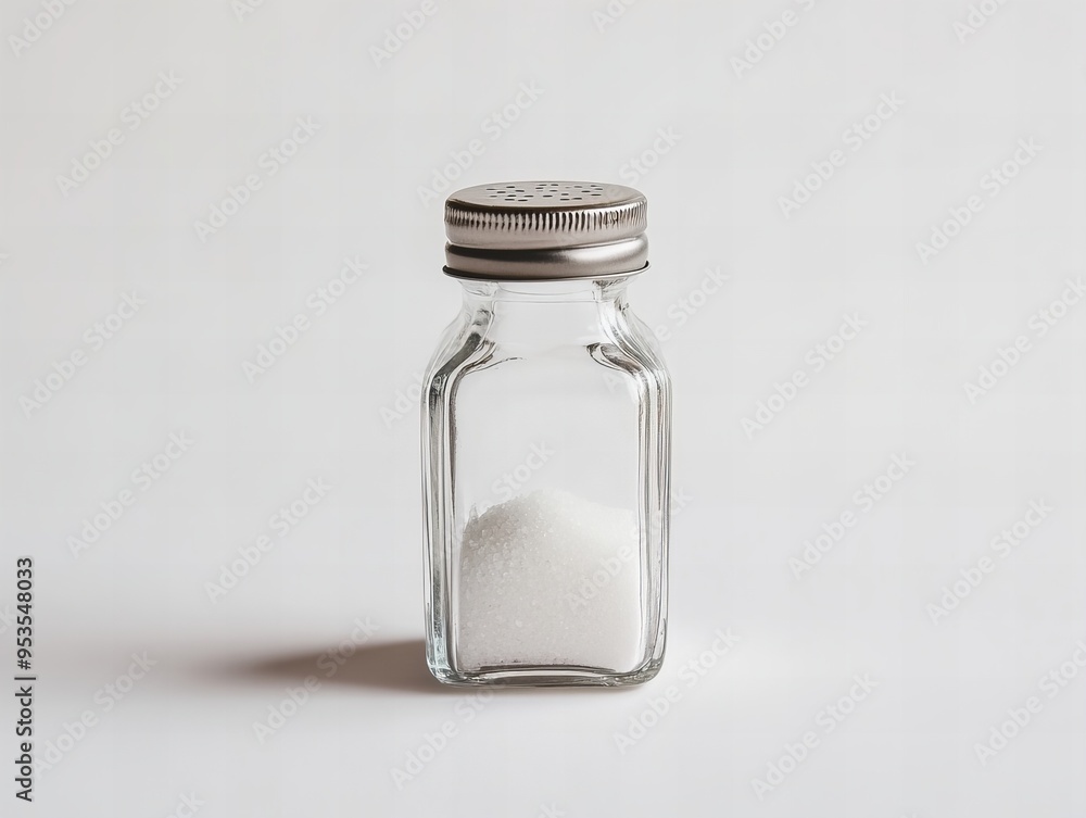glass salt shaker isolated on white background glass salt shaker isolated on white background