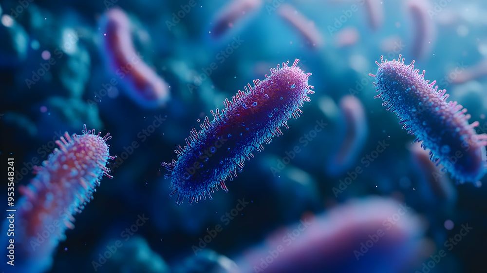 Microscopic View of Bacteria with Spikes Microscopic View of Bacteria with Spikes