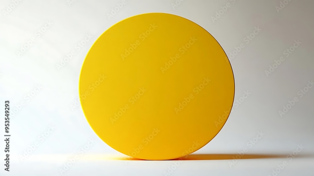 Yellow Circle on White Background Illustration Yellow Circle on White Background Illustration